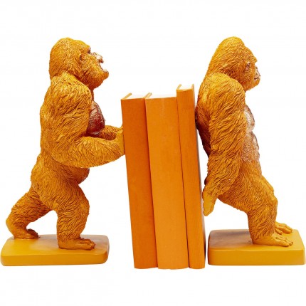 Serre-livres gorilles oranges set de 2 Kare Design