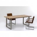 Table Parquet argentée 180x90cm Kare Design