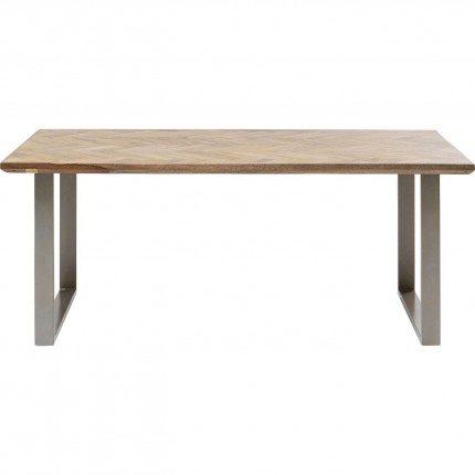 Table Parquet argentée 180x90cm Kare Design