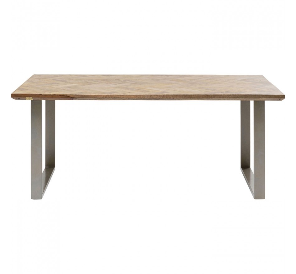 Table Parquet argentée 180x90cm Kare Design