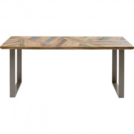 Table Abstract argentée 180x90cm Kare Design