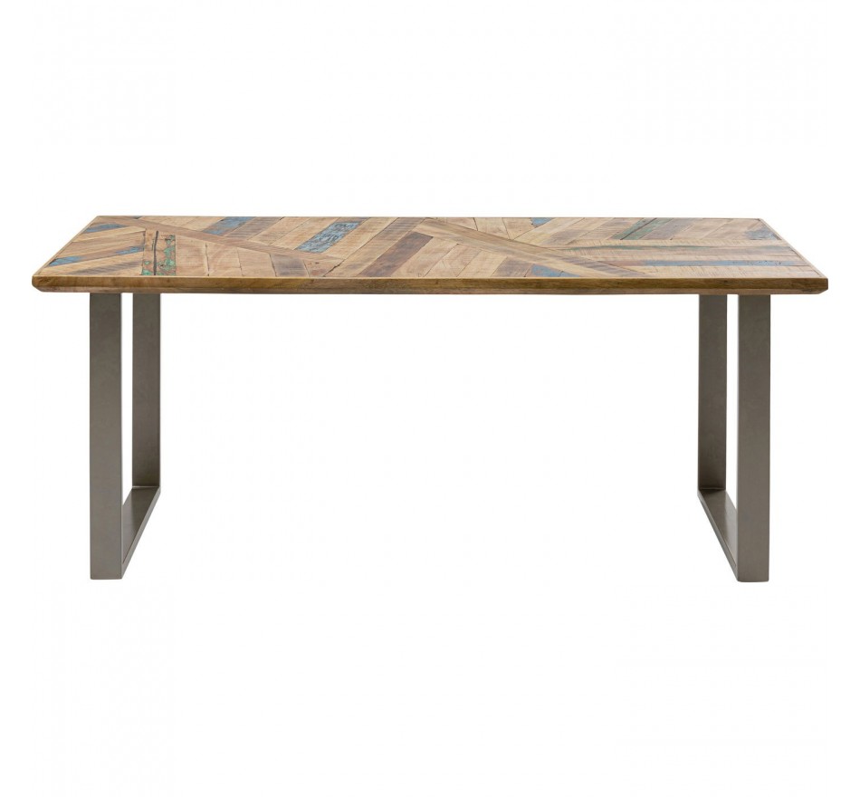 Table Abstract argentée 180x90cm Kare Design