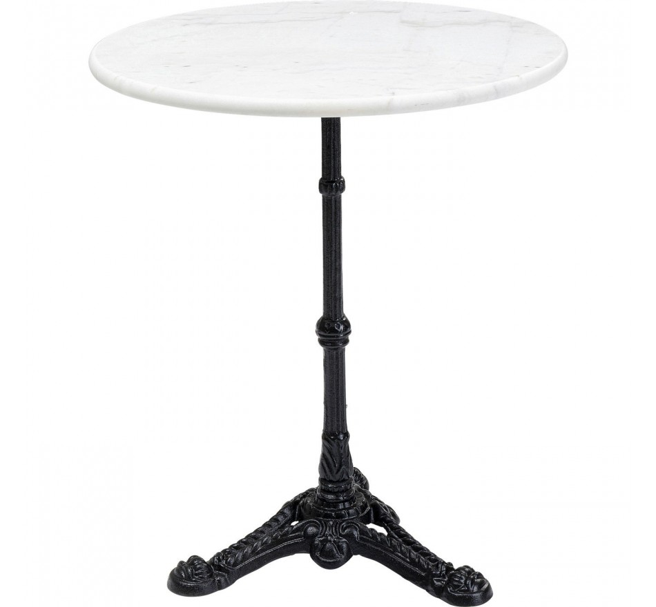 Table Bistrot marbre blanche ronde 60cm Kare Design
