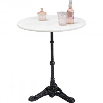 Table Bistrot ronde 60cm marbre blanc Kare Design