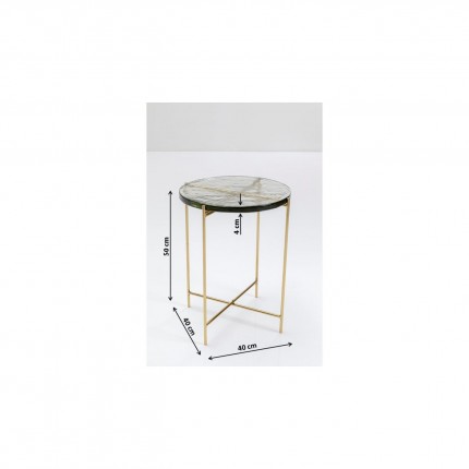 Table d'appoint Ice 40cm pieds dorés Kare Design