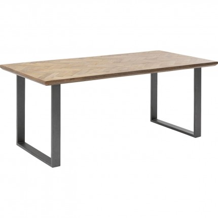 Table Parquet acier brut 180x90cm Kare Design