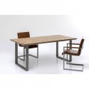 Table Parquet acier brut 180x90cm Kare Design