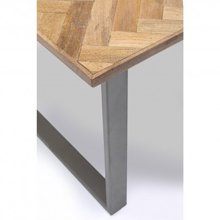 Table Parquet acier brut 180x90cm Kare Design