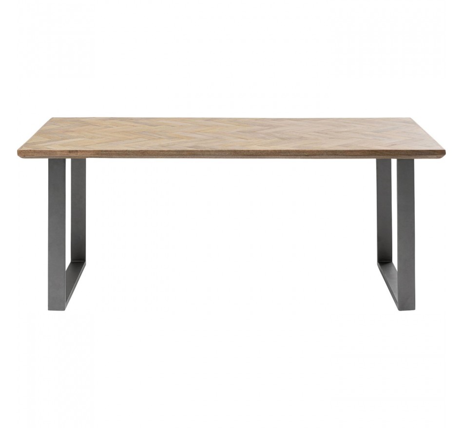 Table Parquet acier brut 180x90cm Kare Design