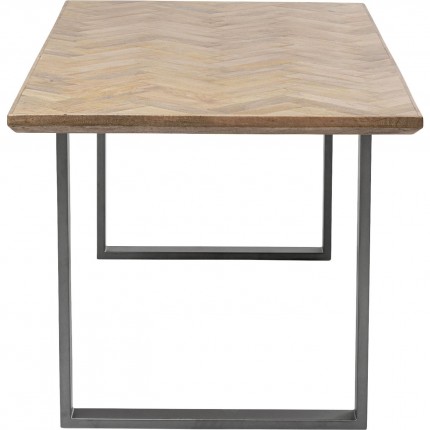 Table Parquet acier brut 180x90cm Kare Design
