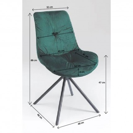 Chaise Mila velours vert Kare Design