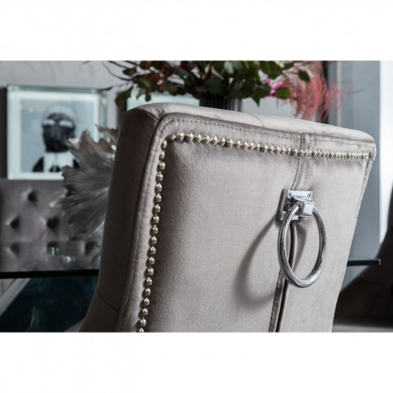 Chaise avec accoudoirs Prince velours gris Kare Design
