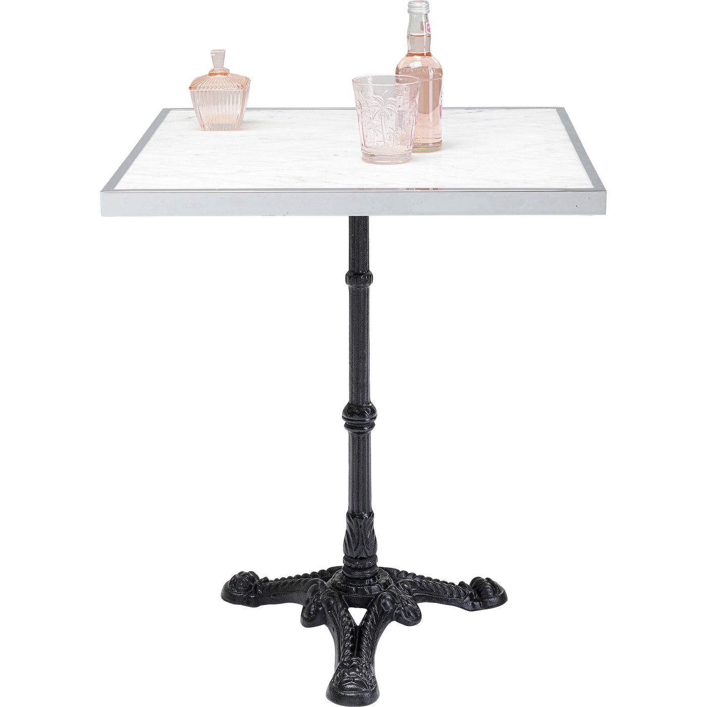 Table Bistrot carrée 60x60cm marbre blanc Kare Design