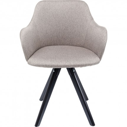 Swivel chair with armrests Lady Loco taupe Kare Design
