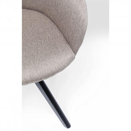 Swivel chair with armrests Lady Loco taupe Kare Design