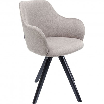 Swivel chair with armrests Lady Loco taupe Kare Design