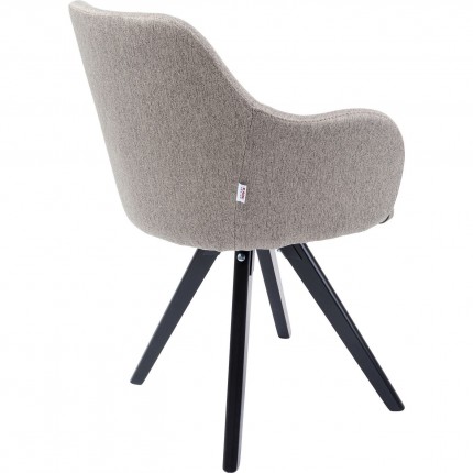 Chaise avec accoudoirs pivotante Lady Loco taupe Kare Design