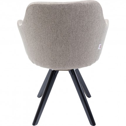 Swivel chair with armrests Lady Loco taupe Kare Design