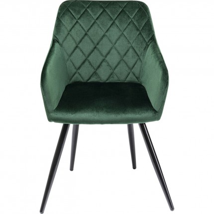Chaise avec accoudoirs Bretagne velours vert Kare Design