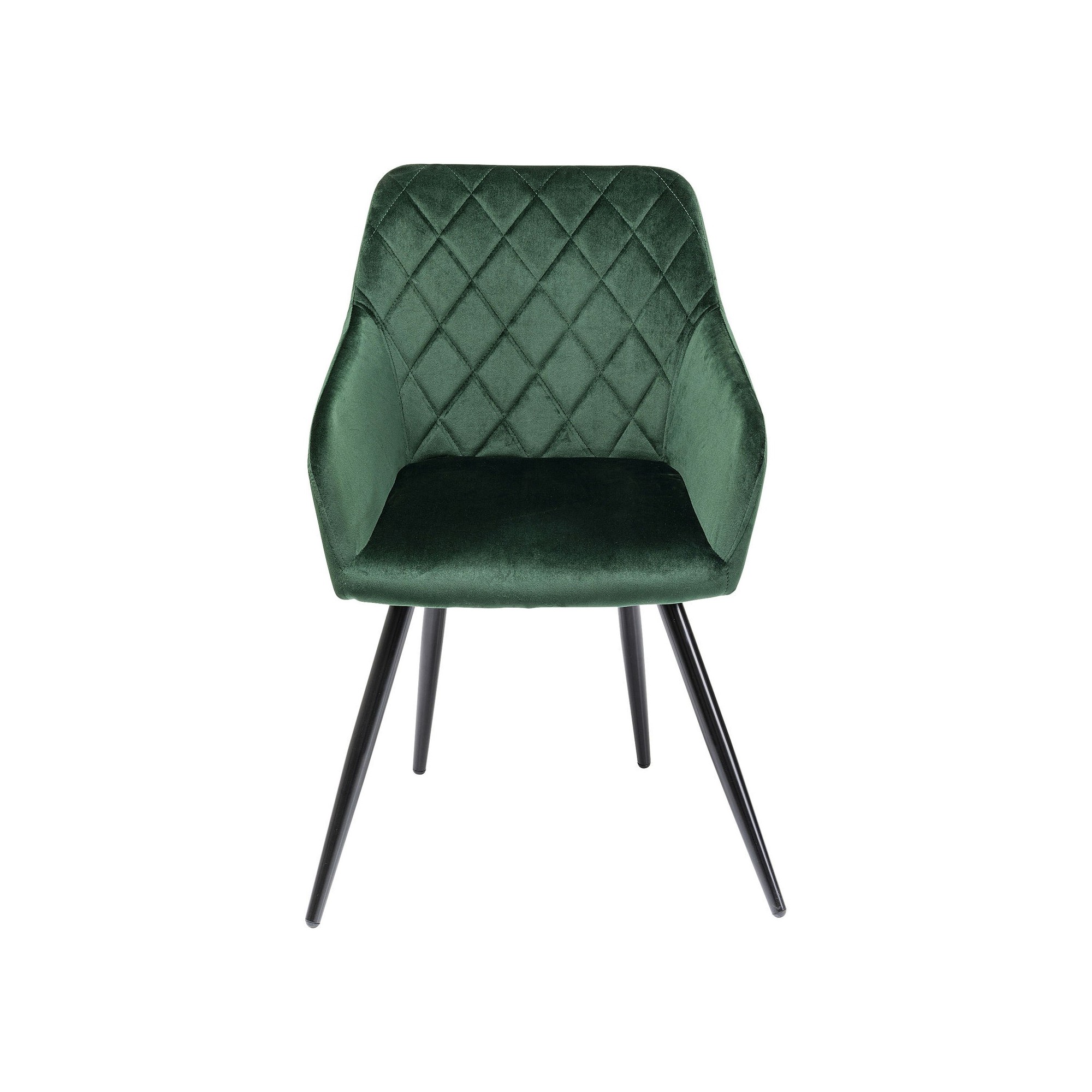 Chaise avec accoudoirs Bretagne velours vert Kare Design