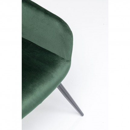 Chaise avec accoudoirs Bretagne velours vert Kare Design