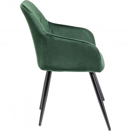 Chaise avec accoudoirs Bretagne velours vert Kare Design
