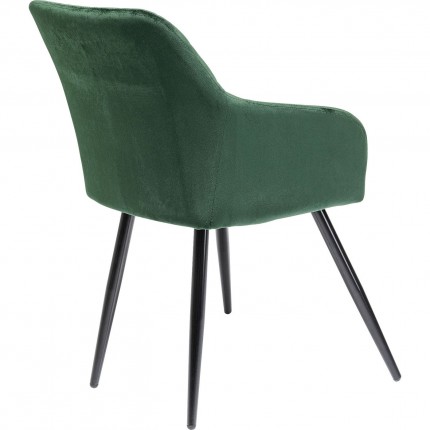Chaise avec accoudoirs Bretagne velours vert Kare Design