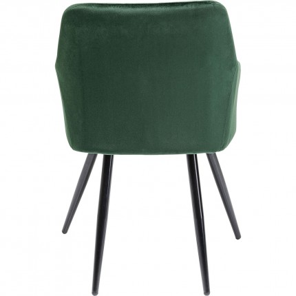 Chaise avec accoudoirs Bretagne velours vert Kare Design