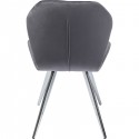 Chaise Viva velours gris et chrome Kare Design