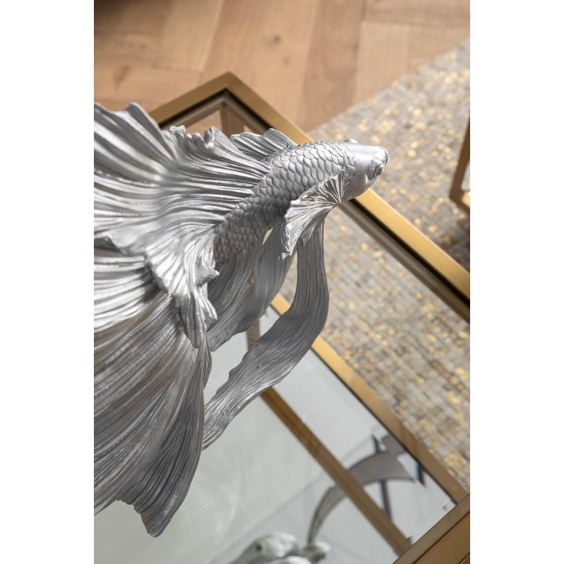Deco Object Betta Fish Silver Small Kare Design