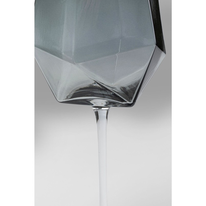 Verres à vin Diamond fumé set de 4 Kare Design