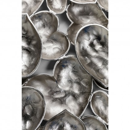 Déco murale coeurs argentés 79x107cm Kare Design