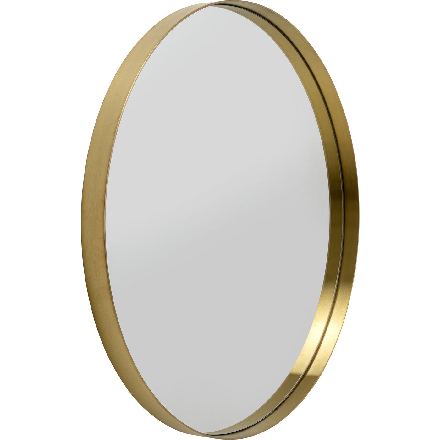 Miroir Curve rond laiton 80cm Kare Design