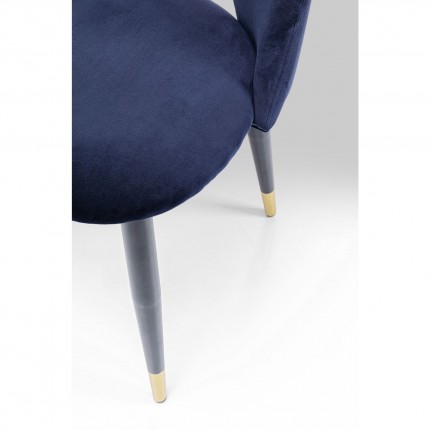 Chaise Iris velours bleu Kare Design