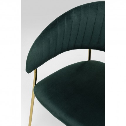 Chaise avec accoudoirs Belle velours vert Kare Design