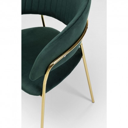 Chaise avec accoudoirs Belle velours vert Kare Design