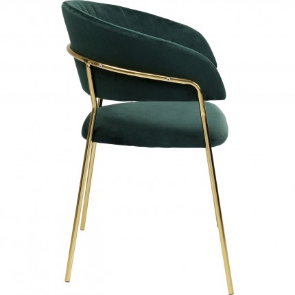 Chair with armrests Belle velvet green Kare Design