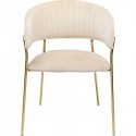 Chaise avec accoudoirs Belle velours crème Kare Design