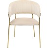 Chaise avec accoudoirs Belle velours crème Kare Design