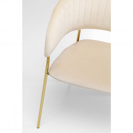 Chaise avec accoudoirs Belle velours crème Kare Design