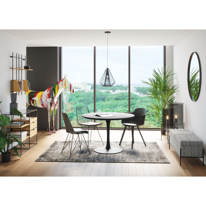 Banc-coffre Iceland blanc et noir 120x40cm Kare Design