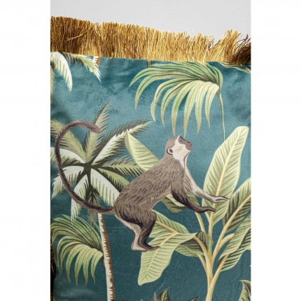 Coussin à franges Jungle singes Kare Design