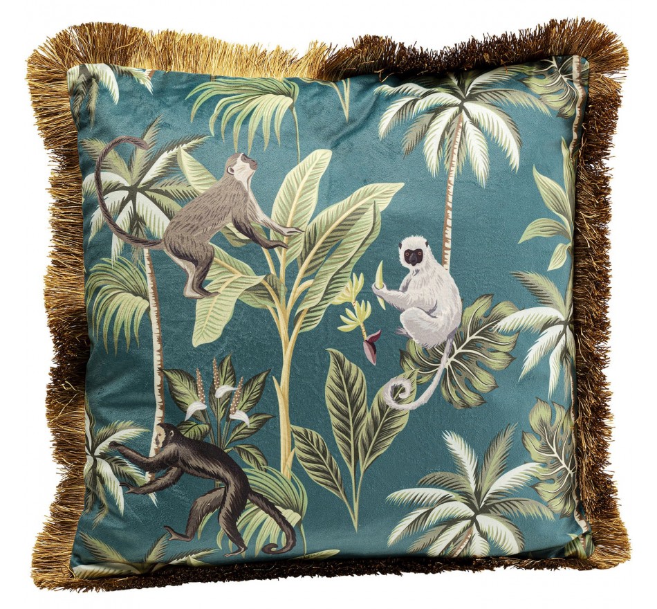 Coussin à franges Jungle singes 45x45cm Kare Design Coussin à franges Jungle singes 45x45cm Kare Design