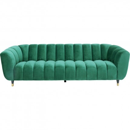 Canapé Spectra 3 places velours vert Kare Design