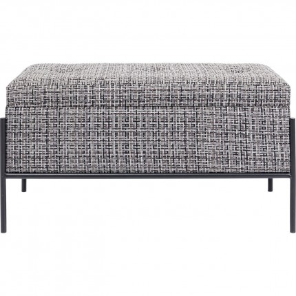 Banc-coffre Iceland blanc et noir 80x40cm Kare Design