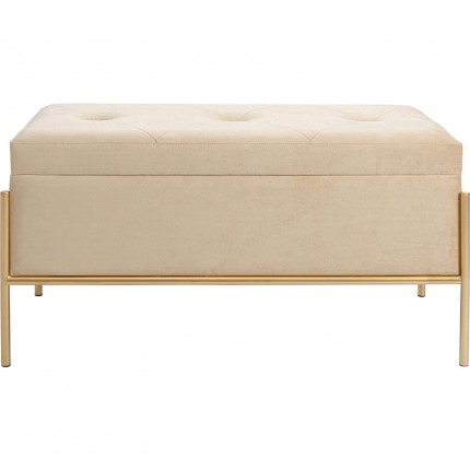 Banc-coffre Buttons beige 80x40cm Kare Design