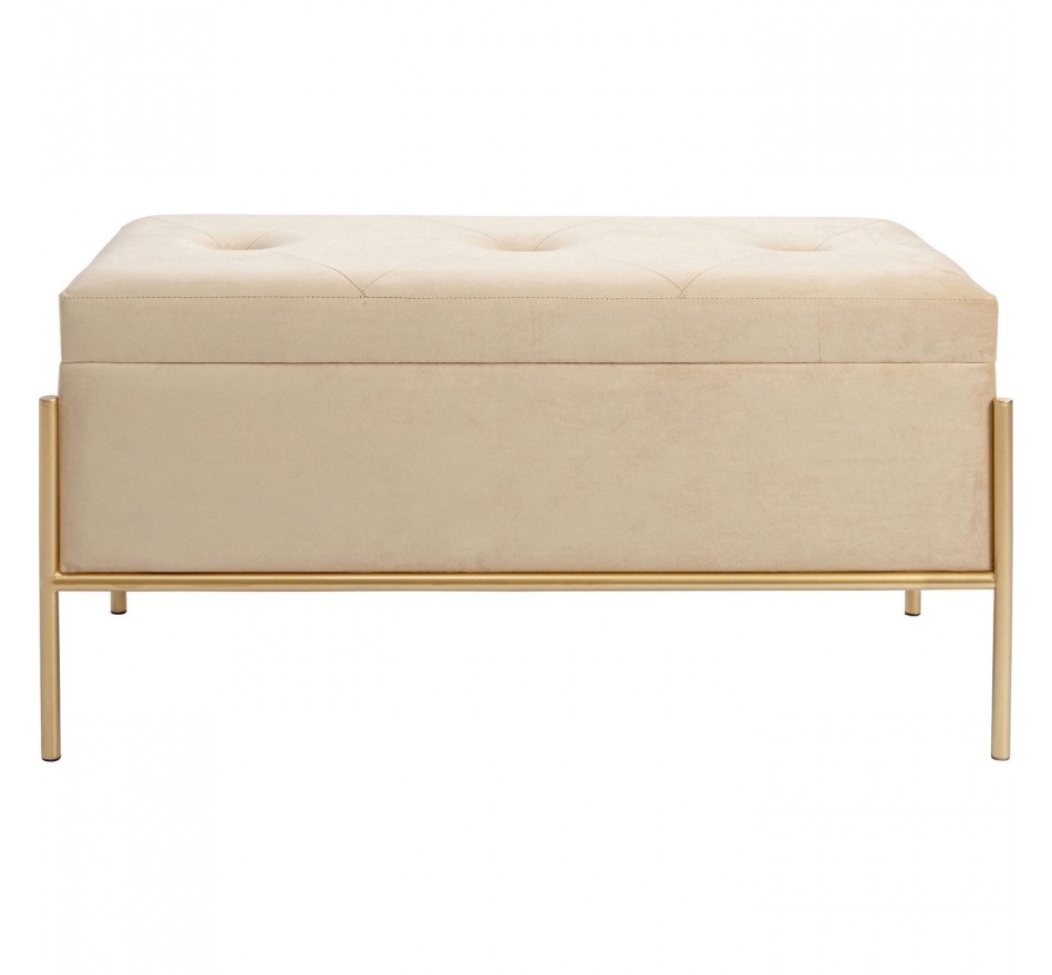 Banc-coffre Buttons beige 80x40cm Kare Design