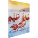 Tableau en verre famille flamants roses 80x80cm Kare Design