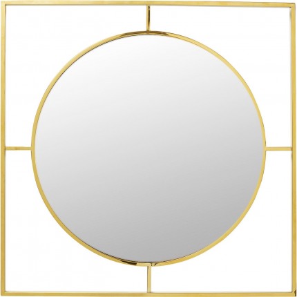Miroir Stanford rond doré 90cm Kare Design