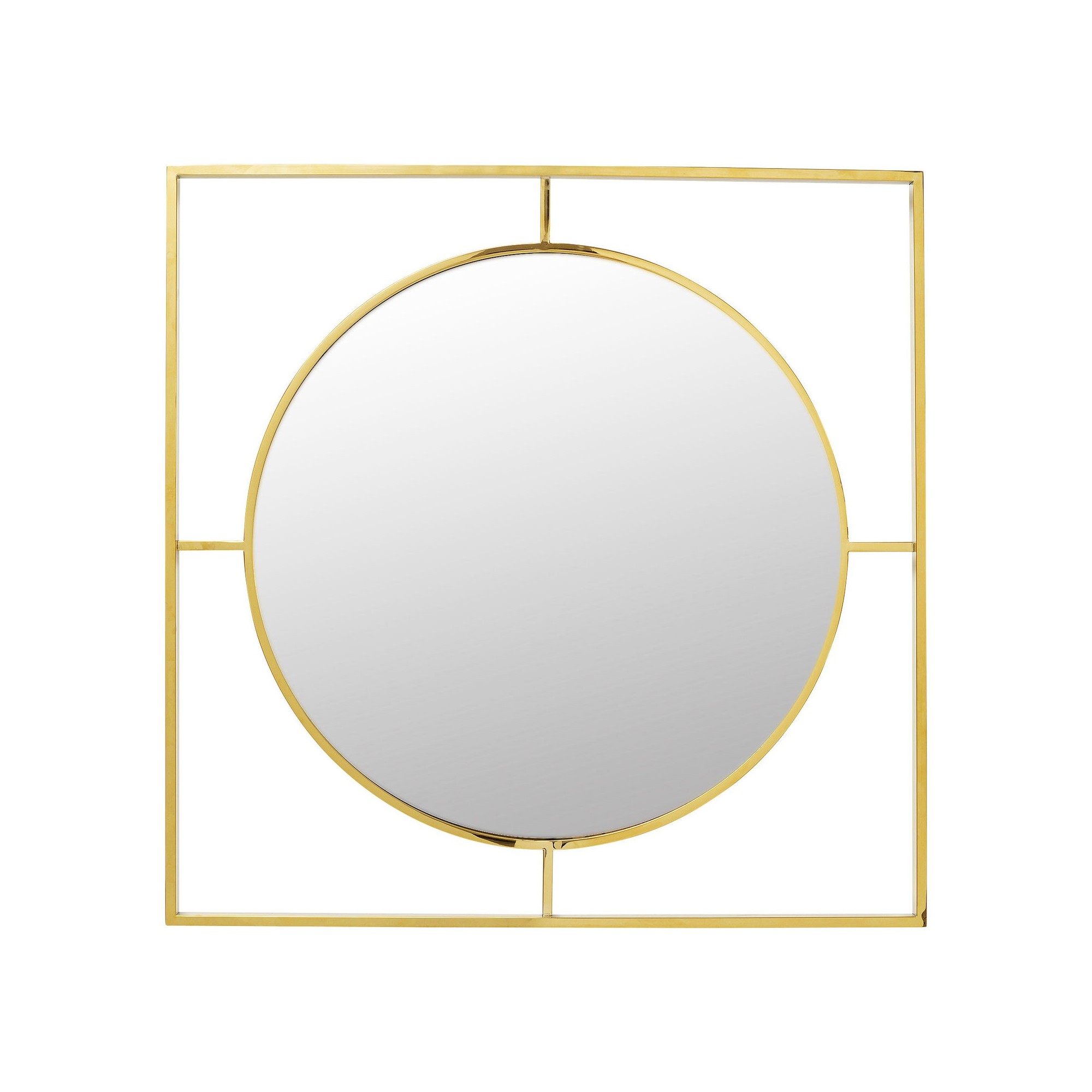 Miroir Stanford rond doré 90cm Kare Design